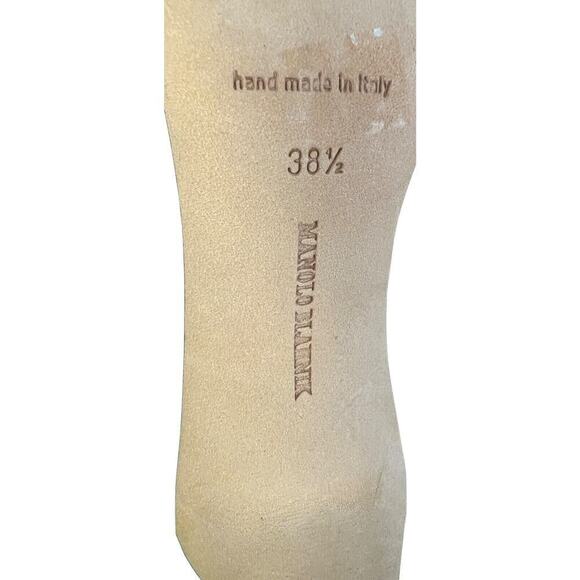 MANOLO BLAHNIK BLACK LEATHER POINTY TOE PUMPS WITH ANKLE STRAP SZ 8.5 EUC - Picture 4 of 5